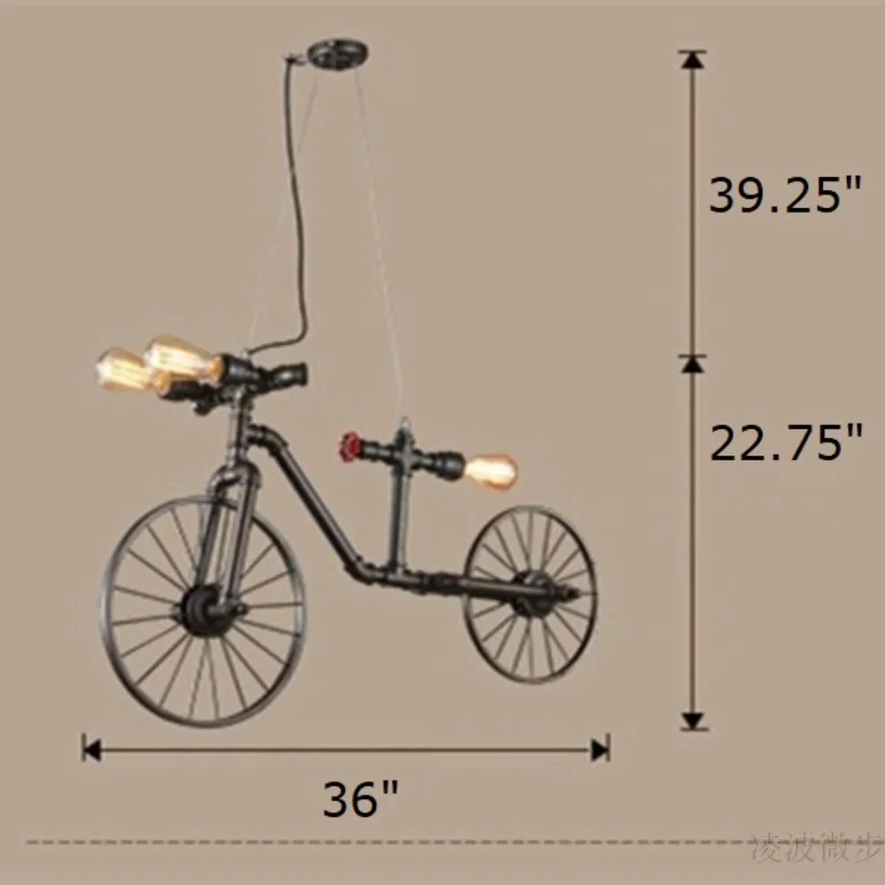 Hanging Bicycle Chandelier / Wall Light Rustic Decor & Industrial Art